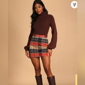 Lulus fall plaid skirt